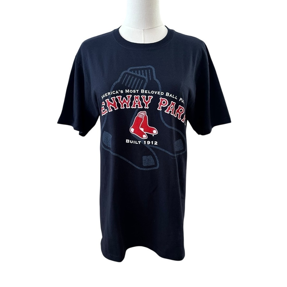 3/$18✨ Fenway Park Womens Small Navy Blue Red Baseball Ballpark Cotton T-Shirt